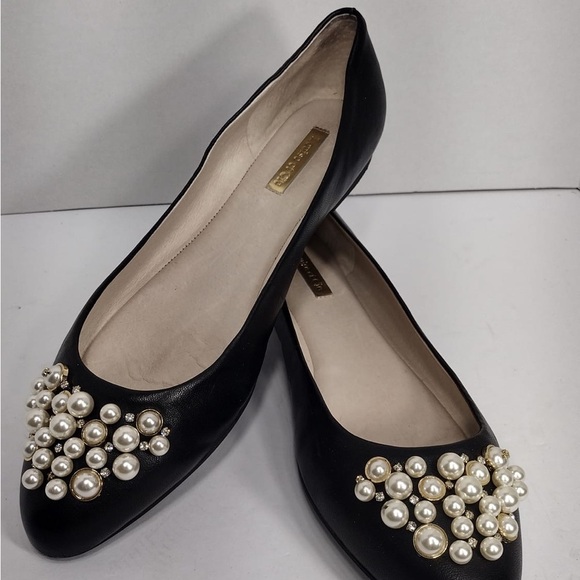 LOUIS eT CIE Elegante Black Pearl  Flats size 10 pre owned Exellent condition - Picture 2 of 8